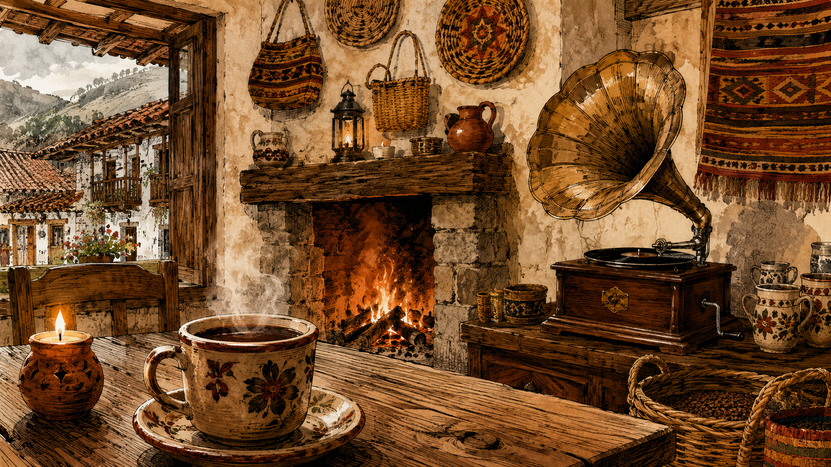 Café Obagüe: la chimenea, la Victrola y el mejor café de Zipacón