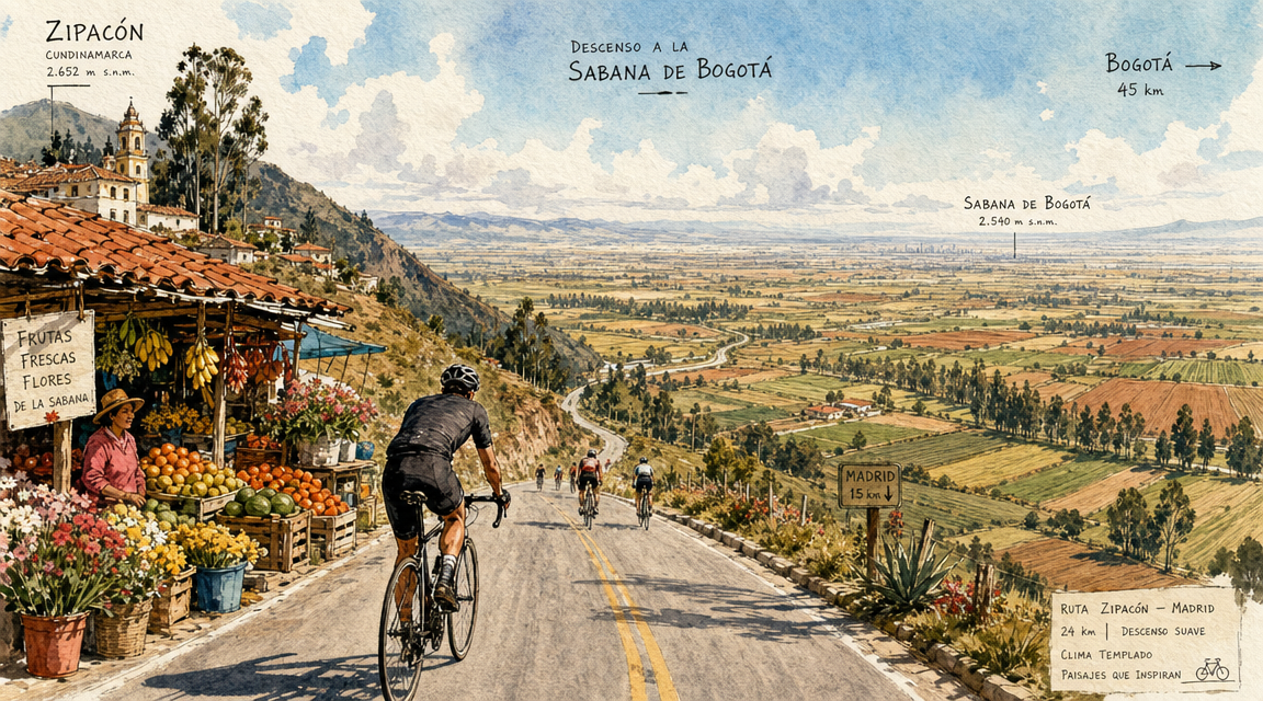 Ruta de ciclismo: Zipacón - Madrid