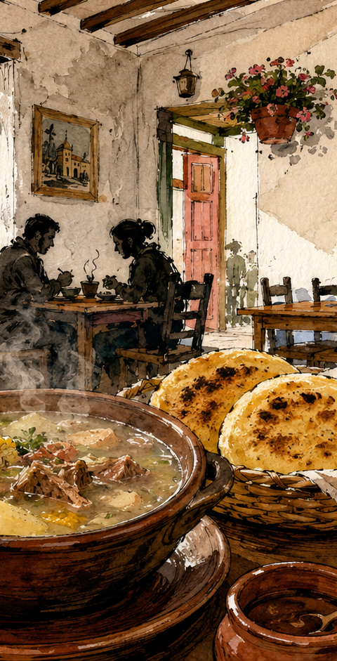 Restaurante Zipatrón: desayunos y almuerzos criollos frente al parque de Zipacón